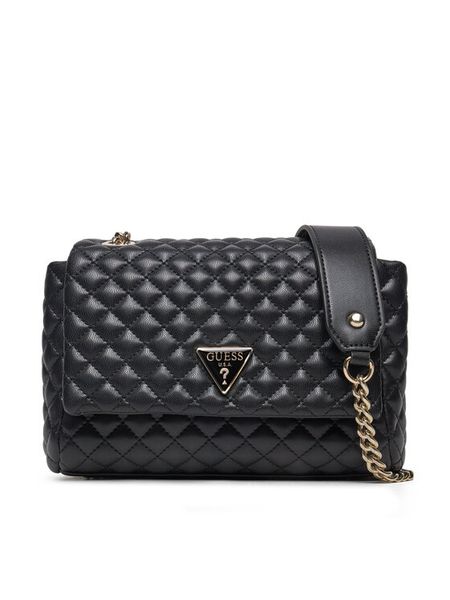 Guess Torebka HWEQG9 54121 Czarny. Czarne listonoszki Guess, z aplikacjami, ze skóry, bez dodatków. Za 299.99 zł.