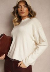 Jasnobeżowy Casualowy Sweter z Wełną Sassilae. Brązowe swetry Renee, m, bez wzorów, z jeansu, biznesowe, bez ramiączek. W wyprzedaży za 111.99 zł.