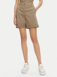 Tommy Hilfiger Szorty materiałowe WW0WW42457 Beżowy Regular Fit. Brązowe szorty Tommy Hilfiger, bez wzorów, z lyocellu. Za 259.99 zł.