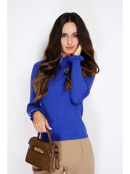 C& Jo Sweter w kolorze niebieskim rozmiar: 40. Niebieskie swetry C& Jo, bez wzorów, klasyczne, bez ramiączek. Za 158.47 zł.