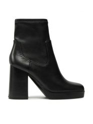 Aldo Botki Seraphica 13838694 Czarny. Czarne botki Aldo, bez wzorów, ze skóry, bez obcasa, na słupku, bez zapięcia. Za 359.99 zł.