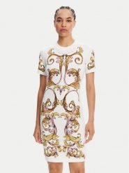 Versace Jeans Couture Sukienka codzienna 78HAO9P9 Biały Slim Fit. Białe sukienki Versace Jeans Couture, na co dzień, xxs, bez wzorów, z bawełny, bez kołnierzyka, bez ramiączek, proste. Za 979.99 zł.