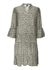 Vero Moda Sukienka w kolorze beżowo-brązowym rozmiar: L. Brązowe sukienki Vero Moda, l, bez wzorów, z materiału, bez kołnierzyka, bez ramiączek, mini. Za 114.71 zł.