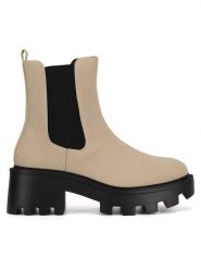 DeeZee Sztyblety WYL3949-1A Beżowy. Brązowe botki DeeZee, bez wzorów, bez obcasa, na słupku, bez zapięcia. Za 118.99 zł.