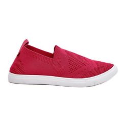 Damskie Tenisówki Slip-on Big Star FF274A605 Fuksja różowe. Czerwone trampki bez wzorów, z materiału, retro, bez zapięcia. Za 167.06 zł.