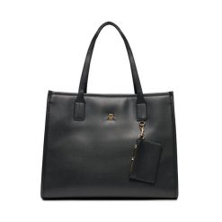Torebka Tommy Hilfiger. Czarne shopper bag Tommy Hilfiger, bez wzorów, bez dodatków. Za 399.99 zł.