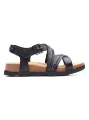 Clarks Skórzane sandały w kolorze czarnym rozmiar: 37. Czarne sandały Clarks, bez wzorów, ze skóry, klasyczne, z okrągłym noskiem, bez obcasa, bez zapięcia. Za 112.83 zł.