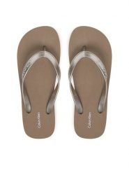 Calvin Klein Japonki Flatform Flip Flop Met Tpu HW0HW03120 Złoty. Żółte japonki Calvin Klein, bez wzorów, z syntetyku. Za 189.99 zł.