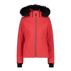 Kurtka damska narciarska CMP 34W4546F. Czerwone kurtki narciarskie CMP, na zimę, l, bez wzorów, z softshellu, z kapturem, narciarskie. W wyprzedaży za 860.00 zł.