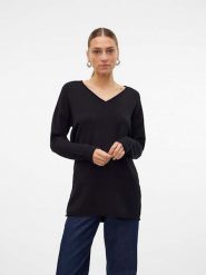 Vero Moda Sweter "Gold" w kolorze czarnym rozmiar: S. Czarne swetry Vero Moda, s, bez wzorów, ze splotem, bez ramiączek. Za 70.41 zł.
