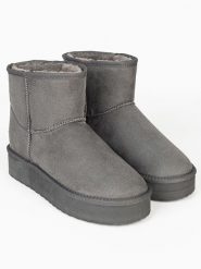 ISLAND BOOT Botki zimowe "Stela" w kolorze szarym rozmiar: 38. Szare botki Island Boot, bez wzorów, bez obcasa, bez zapięcia. Za 203.02 zł.