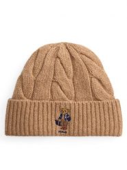 Polo Ralph Lauren Czapka 455P18118002 Brązowy. Brązowe czapki zimowe Polo Ralph Lauren, bez wzorów, z wełny. Za 419.99 zł.