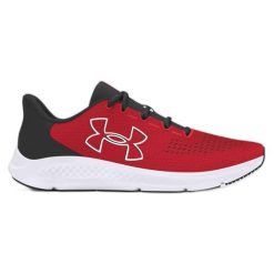 Buty do biegania damskie Under Armour Charged Pursuit 3 Big Logo. Czerwone buty do biegania Under Armour, bez wzorów, bez zapięcia, do biegania. Za 239.99 zł.