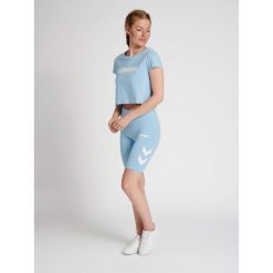 Damska koszulka crop top Hummel Legacy. Niebieskie topy Hummel, xs, bez wzorów, sportowe, bez kołnierzyka, bez ramiączek. Za 91.50 zł.