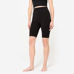 Legginsy do jogi damskie Kimjaly krótkie. Czarne legginsy KIMJALY, bez wzorów, z elastanu, sportowe, krótkie. Za 79.99 zł.