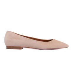 Marco Shoes Baleriny z delikatnego zamszu beżowy. Brązowe baleriny bez wzorów, bez obcasa, bez zapięcia. W wyprzedaży za 359.00 zł.