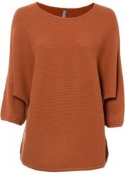 Sweter oversize w prążek, z materiału z domieszką wiskozy. Białe swetry bonprix, bez wzorów, z wiskozy, bez ramiączek. Za 99.99 zł.