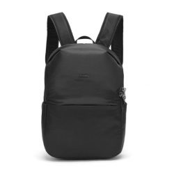 Mały plecak antykradzieżowy Pacsafe Cruise Essentials. Czarne plecaki Pacsafe, bez wzorów, bez dodatków. Za 649.99 zł.