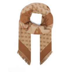 Chusta Guess. Brązowe chusty Guess, z aplikacjami. Za 194.99 zł.