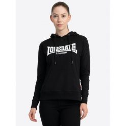 Bluza damska z kapturem Lonsdale Flookburgh. Czarne bluzy Lonsdale, bez wzorów, z kapturem. Za 215.00 zł.