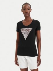 Guess T-Shirt W6GI19 K3042 Czarny Regular Fit. Czarne t-shirty Guess, xs, z aplikacjami, z bawełny, bez kołnierzyka, bez ramiączek. Za 165.99 zł.