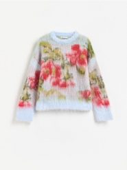 Sweter z domieszką wełny - jasnoniebieski. Niebieskie swetry Reserved, l, bez wzorów, z dzianiny, bez ramiączek. Za 159.99 zł.