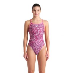 Strój Kąpielowy Arena Pink Dahlia Swimsuit Lace. Czerwone stroje jednoczęściowe Arena, bez wzorów, eleganckie. Za 234.99 zł.