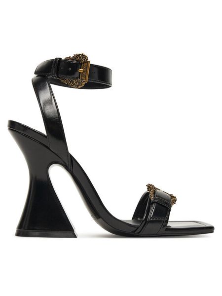 Versace Jeans Couture Sandały 79VA3S36 Czarny. Czarne sandały Versace Jeans Couture, bez wzorów, z jeansu, bez obcasa, na słupku, bez zapięcia. Za 729.99 zł.