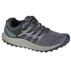 Buty do biegania damskie, Merrell Antora 3. Szare buty do biegania Merrell, bez wzorów, z gumy, bez zapięcia, do biegania. Za 499.99 zł.