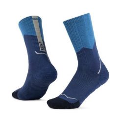 Skarpetki sportowe dla dorosłych Merino Midweight Crew Socks. Niebieskie skarpetki Buff, bez wzorów, z elastanu, trekkingowe. Za 139.99 zł.