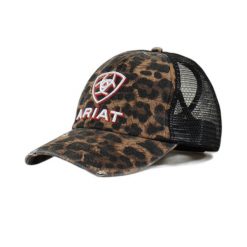 Damska czapka typu trucker Ariat. Czarne czapki z daszkiem Ariat, bez wzorów, z bawełny. Za 177.50 zł.