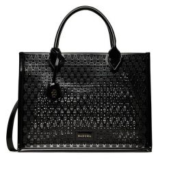 Torebka Badura. Czarne shopper bag Badura, bez wzorów, bez dodatków. Za 299.99 zł.
