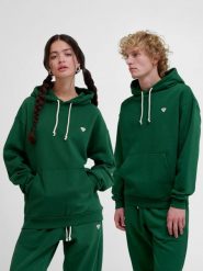 Bluza z kapturem Hummel Loose Bee. Zielone bluzy Hummel, xl, bez wzorów, z bawełny, eleganckie, bez ramiączek, z kapturem. Za 220.25 zł.