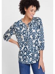 Olsen Bluzka w kolorze granatowym rozmiar: 36. Niebieskie bluzki Olsen, bez wzorów, z wiskozy, bez kołnierzyka, bez ramiączek. Za 88.02 zł.