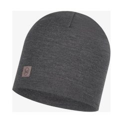 Czapka zimowa dla dorosłych Buff Merino Heavyeight Hat. Szare czapki zimowe Buff, bez wzorów, sportowe. Za 149.99 zł.
