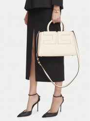 Elisabetta Franchi Torebka BS-06A-66E2-V440 Kremowy. Białe torebki klasyczne Elisabetta Franchi, bez wzorów, ze skóry, bez dodatków. Za 1,879.00 zł.