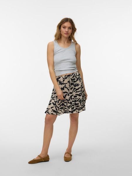 Vero Moda Spódnica w kolorze beżowo-czarnym rozmiar: XL. Brązowe spódnice Vero Moda, na imprezę, s, bez wzorów, z wiskozy, klasyczne, mini, rozkloszowane. Za 69.91 zł.