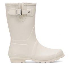 Kalosze Hunter. Białe kalosze Hunter, bez wzorów, bez zapięcia. Za 249.99 zł.