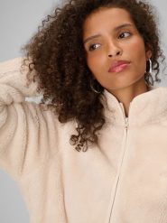4F Polar loose ze stójką damski - kremowy XS. Białe bluzy z polaru 4f, l, bez wzorów, z materiału, trekkingowe. Za 189.99 zł.