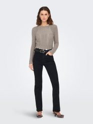 ONLY Sweter w kolorze szarobrązowym rozmiar: M. Brązowe swetry ONLY, m, bez wzorów, bez ramiączek. Za 88.23 zł.