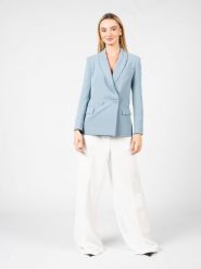 Pinko Marynarka "Luccio" | 102572 A1EL | Kobieta | Niebieski. Niebieskie marynarki i żakiety Pinko, s, bez wzorów, z elastanu, eleganckie, bez ramiączek. W wyprzedaży za 539.00 zł.