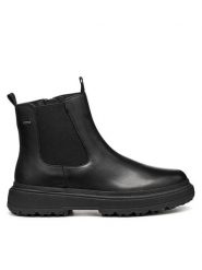 Geox Botki D Lamidie + Grip Abx D46XMD 00043 C9999 Czarny. Czarne botki Geox, bez wzorów, ze skóry, bez obcasa, na płaskiej podeszwie, bez zapięcia. Za 579.99 zł.