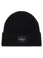 Calvin Klein Czapka Monologo LV04D8096G Czarny. Czarne czapki zimowe Calvin Klein, bez wzorów, z wiskozy. Za 169.99 zł.