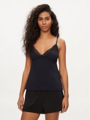 Tommy Hilfiger Koszulka piżamowa UW0UW05404 Granatowy Slim Fit. Niebieskie koszule nocne Tommy Hilfiger, m, bez wzorów, bez ramiączek. Za 129.99 zł.
