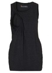Top ciążowy i do karmienia 2w1. Czarne topy bonprix, bez wzorów, bez kołnierzyka, bez ramiączek. Za 44.99 zł.