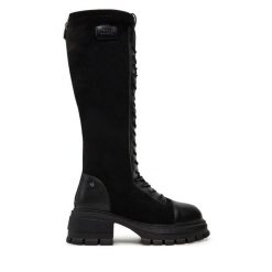 Kozaki GOE. Czarne kozaki GOE, bez wzorów, bez obcasa, na płaskiej podeszwie, bez zapięcia. Za 639.99 zł.