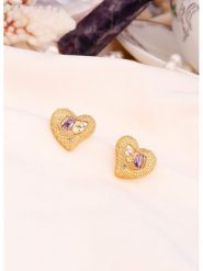 L'Atelier de Gaia Pozłacane kolczyki-wkrętki z cyrkoniami rozmiar: onesize. Różowe kolczyki L'Atelier de Gaia, z cyrkonią, pozłacane. Za 100.52 zł.