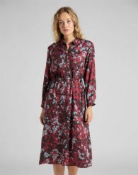 LEE LONG WORKER DRESS DAMSKA SUKIENKA RED OCHRE L50GGYOE 112111321. Brązowe sukienki Lee, l, bez wzorów, bez kołnierzyka, bez ramiączek. Za 179.99 zł.