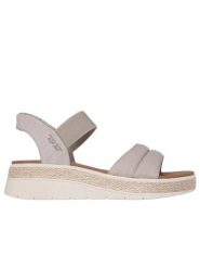 Skechers Sandały BOBS Sun Ray 114413/TPE Beżowy. Brązowe sandały Skechers, bez wzorów, z materiału, bez obcasa, na płaskiej podeszwie, bez zapięcia. Za 289.99 zł.