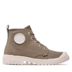 Trapery Palladium. Zielone traperki Palladium, bez wzorów, bez obcasa, bez zapięcia. Za 429.99 zł.